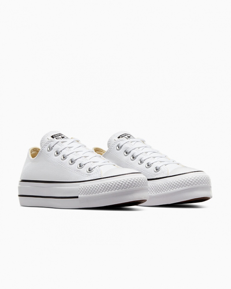 Converse Chuck Taylor All Star Lift Plataforma Branco Pretas Branco | 2763-DIUYN