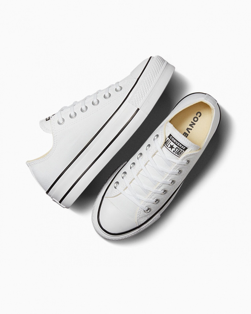 Converse Chuck Taylor All Star Lift Plataforma Branco Pretas Branco | 2763-DIUYN