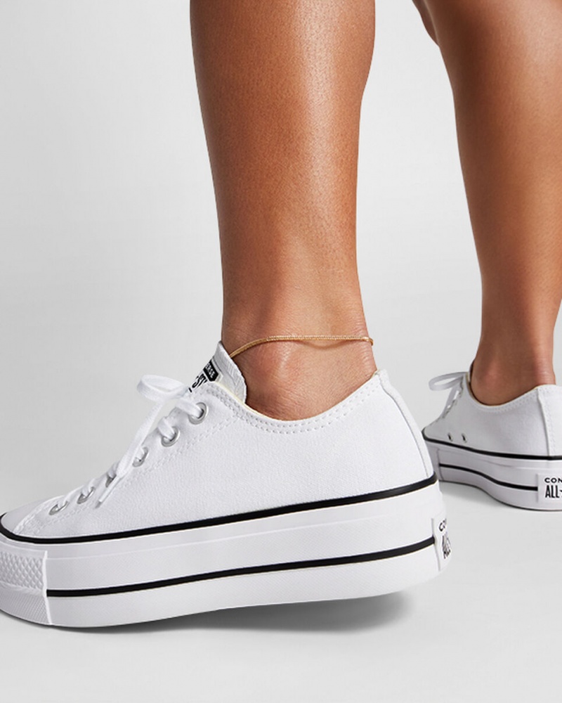 Converse Chuck Taylor All Star Lift Plataforma Branco Pretas Branco | 2763-DIUYN