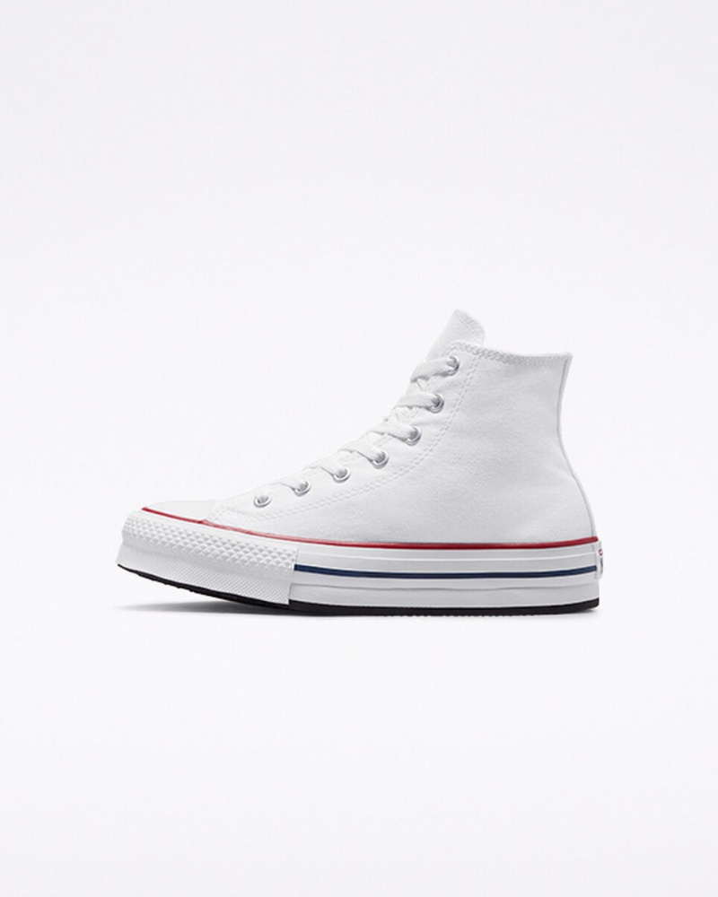 Converse Chuck Taylor All Star Lift Plataforma Branco Azul Marinho | 4569-DTZGI