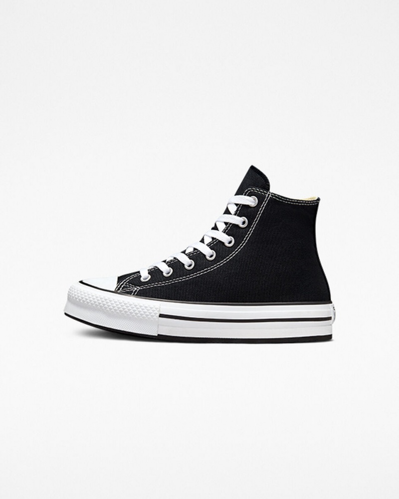 Converse Chuck Taylor All Star Lift Plataforma Pretas Branco Pretas | 7543-IUGEB