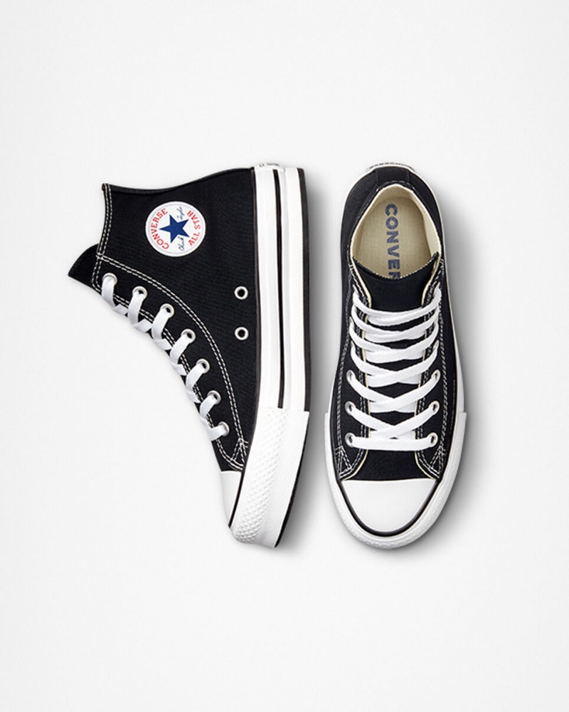 Converse Chuck Taylor All Star Lift Plataforma Pretas Branco Pretas | 7543-IUGEB