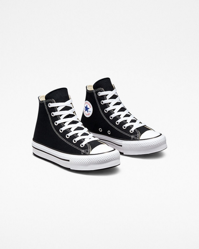 Converse Chuck Taylor All Star Lift Plataforma Pretas Branco Pretas | 7543-IUGEB