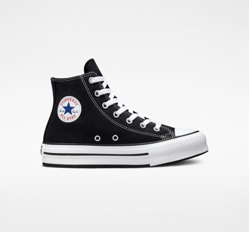 Converse Chuck Taylor All Star Lift Plataforma Pretas Branco Pretas | 7543-IUGEB