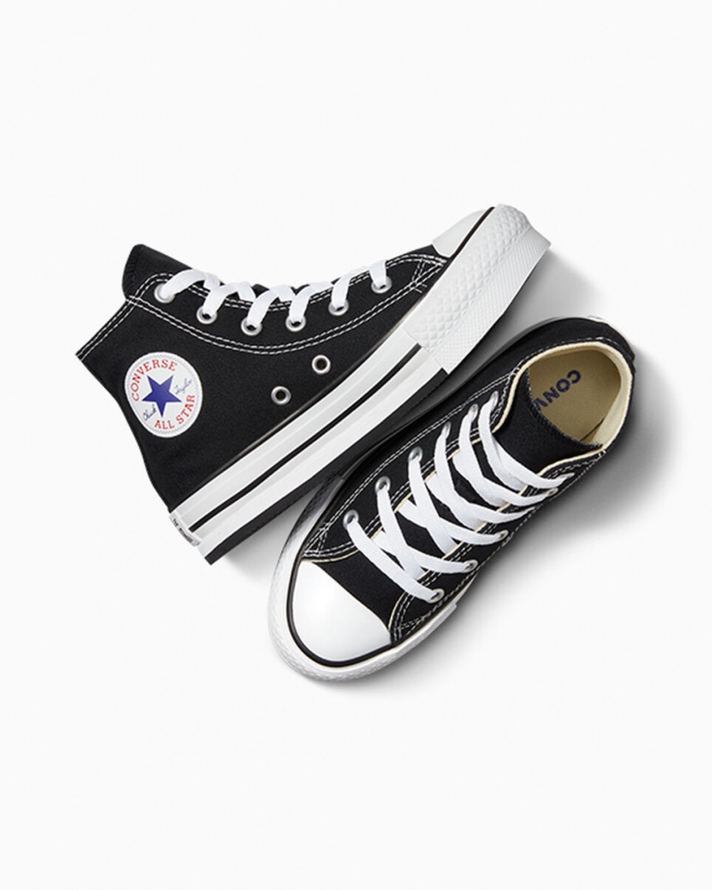 Converse Chuck Taylor All Star Lift Plataforma Pretas Branco Pretas | 4852-QFGVK