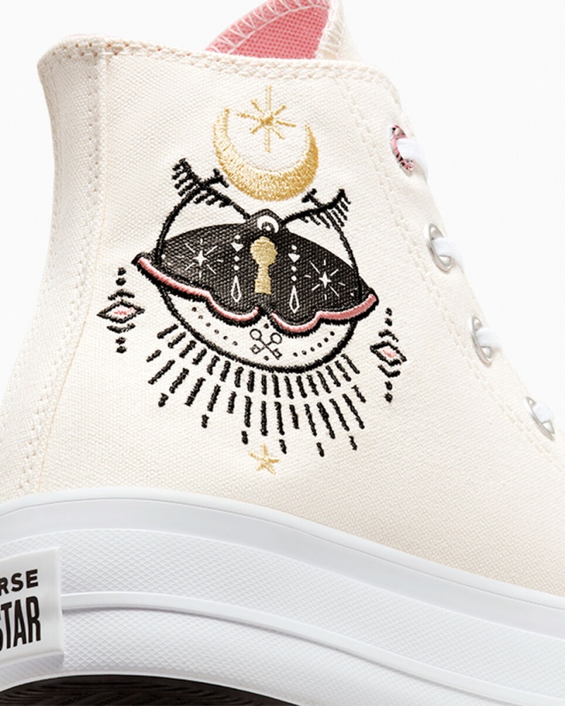 Converse Chuck Taylor All Star Lift Plataforma Alchemy Embroidery Pretas Rosa | 8546-ZYNHL