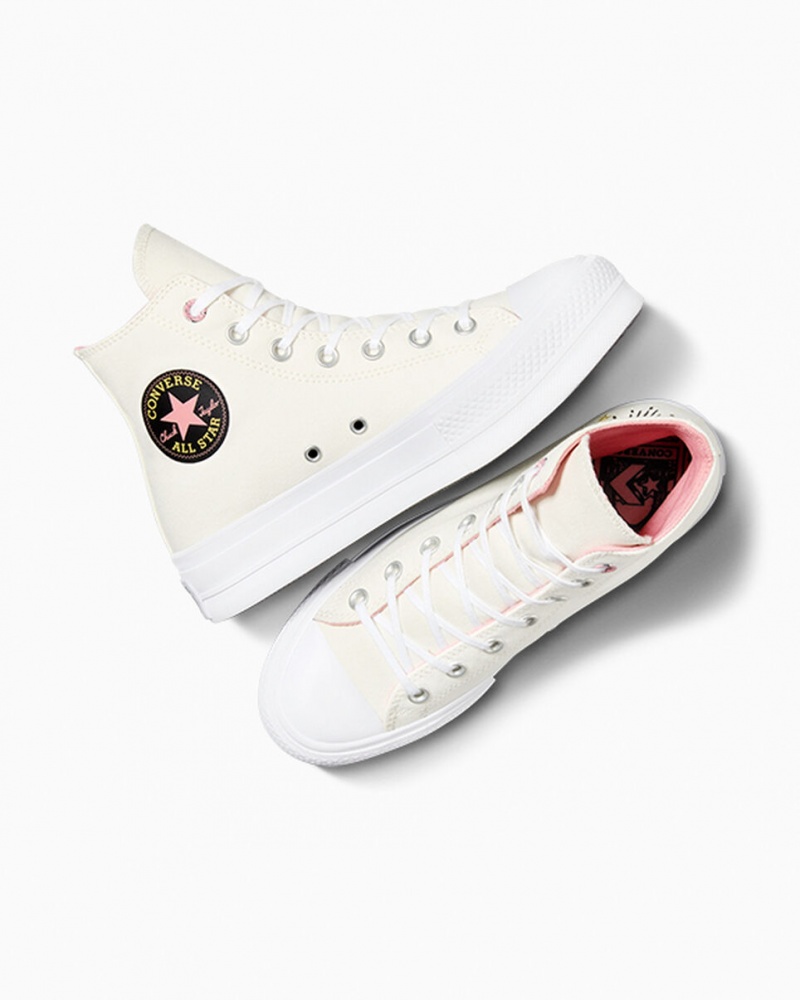 Converse Chuck Taylor All Star Lift Plataforma Alchemy Embroidery Pretas Rosa | 8546-ZYNHL