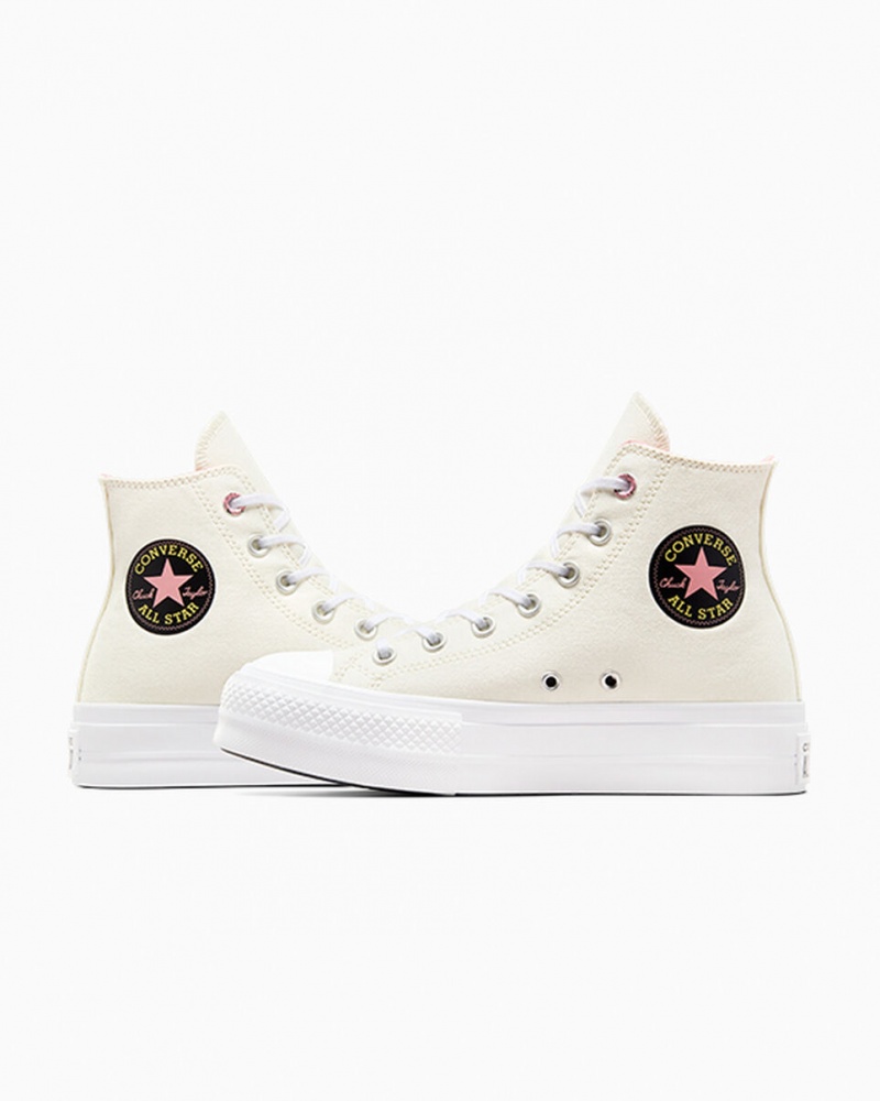 Converse Chuck Taylor All Star Lift Plataforma Alchemy Embroidery Pretas Rosa | 8546-ZYNHL