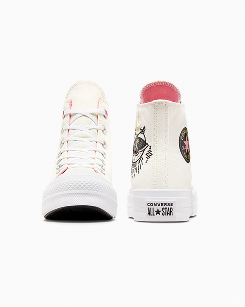 Converse Chuck Taylor All Star Lift Plataforma Alchemy Embroidery Pretas Rosa | 8546-ZYNHL