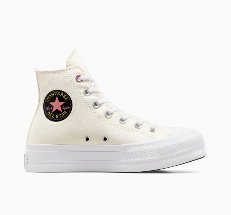 Converse Chuck Taylor All Star Lift Plataforma Alchemy Embroidery Pretas Rosa | 8546-ZYNHL