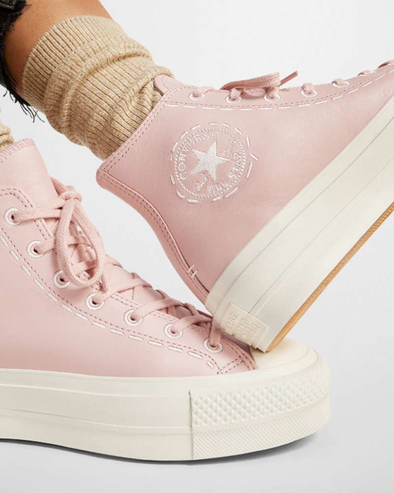 Converse Chuck Taylor All Star Lift Plataforma Bold Stitch Rosa Rosa | 4931-CQHBP