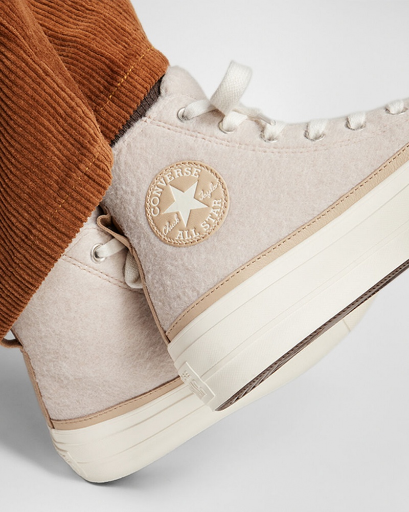 Converse Chuck Taylor All Star Lift Plataforma Faux Mohair Egret / Epic Dune / Egret | 8593-KCOUH