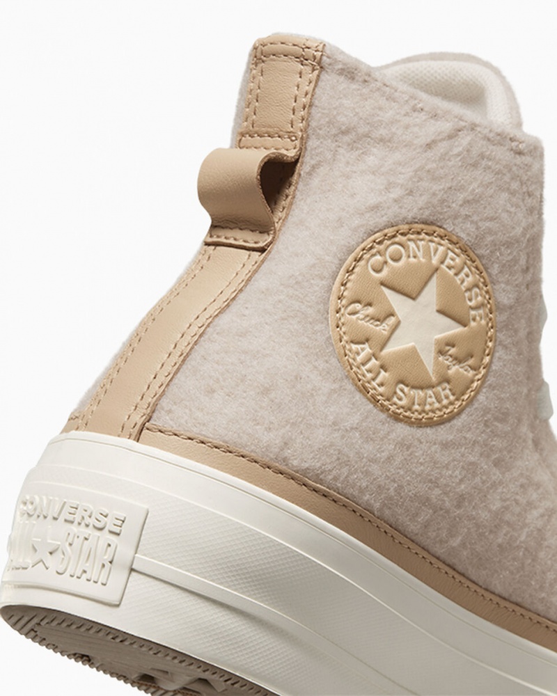 Converse Chuck Taylor All Star Lift Plataforma Faux Mohair Egret / Epic Dune / Egret | 8593-KCOUH