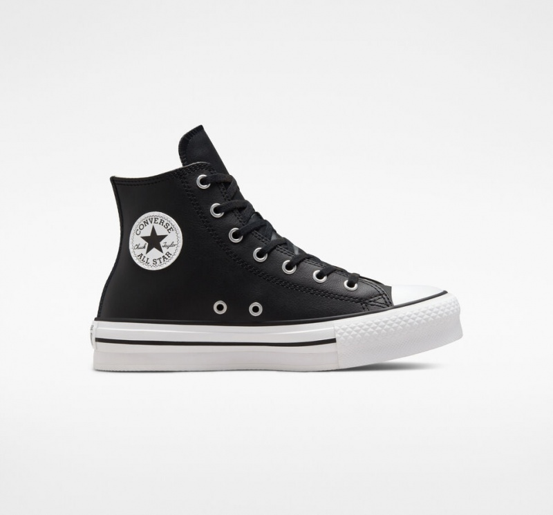 Converse Chuck Taylor All Star Lift Plataforma Couro Pretas Branco | 0138-NPLOX