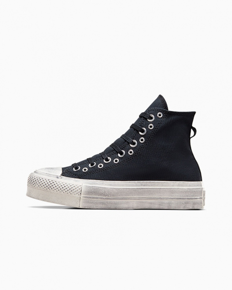 Converse Chuck Taylor All Star Lift Plataforma Punk Pretas Pretas | 1543-FZSJG