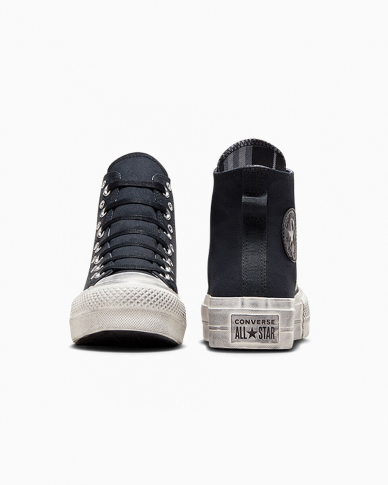 Converse Chuck Taylor All Star Lift Plataforma Punk Pretas Pretas | 1543-FZSJG