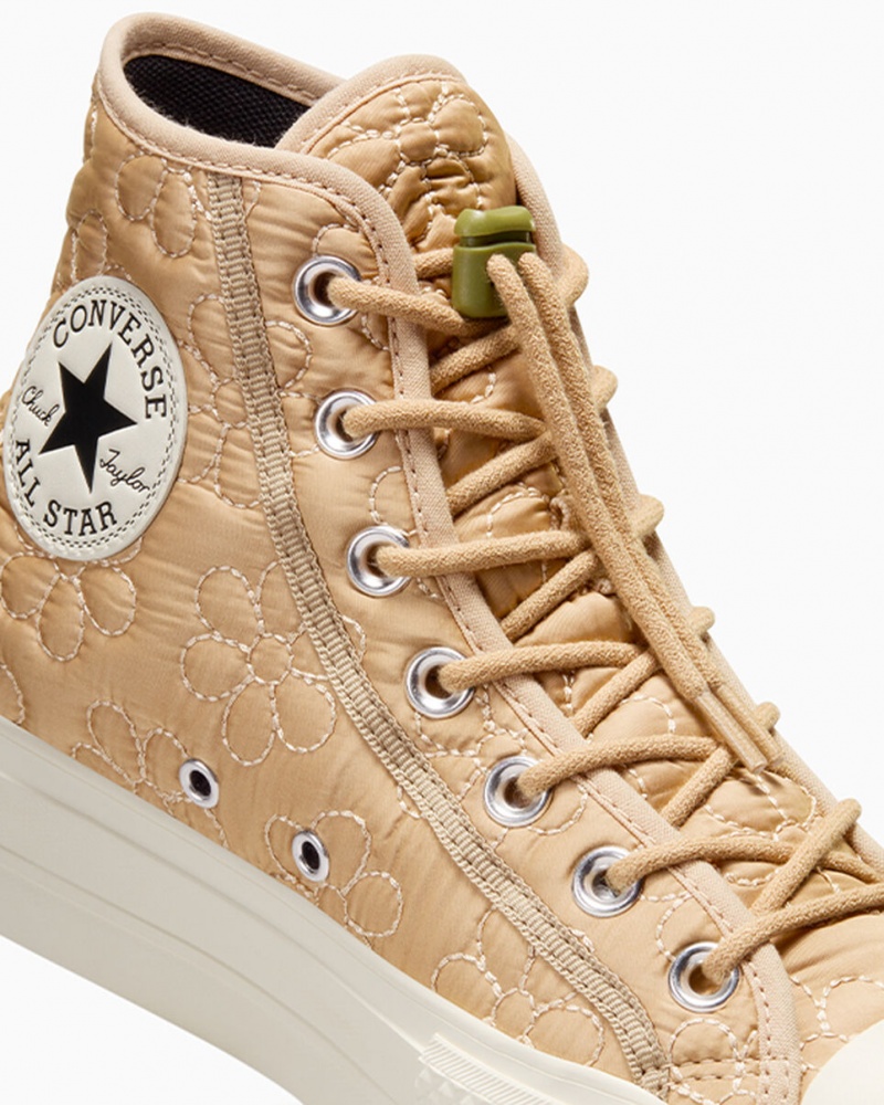 Converse Chuck Taylor All Star Lift Plataforma Acolchoado Caqui | 8624-YJMCW