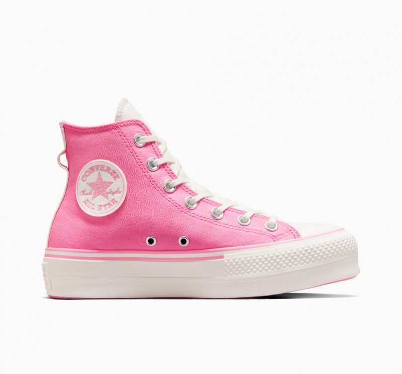 Converse Chuck Taylor All Star Lift Plataforma Retro Varsity Rosa Rosa | 9764-UTZEO