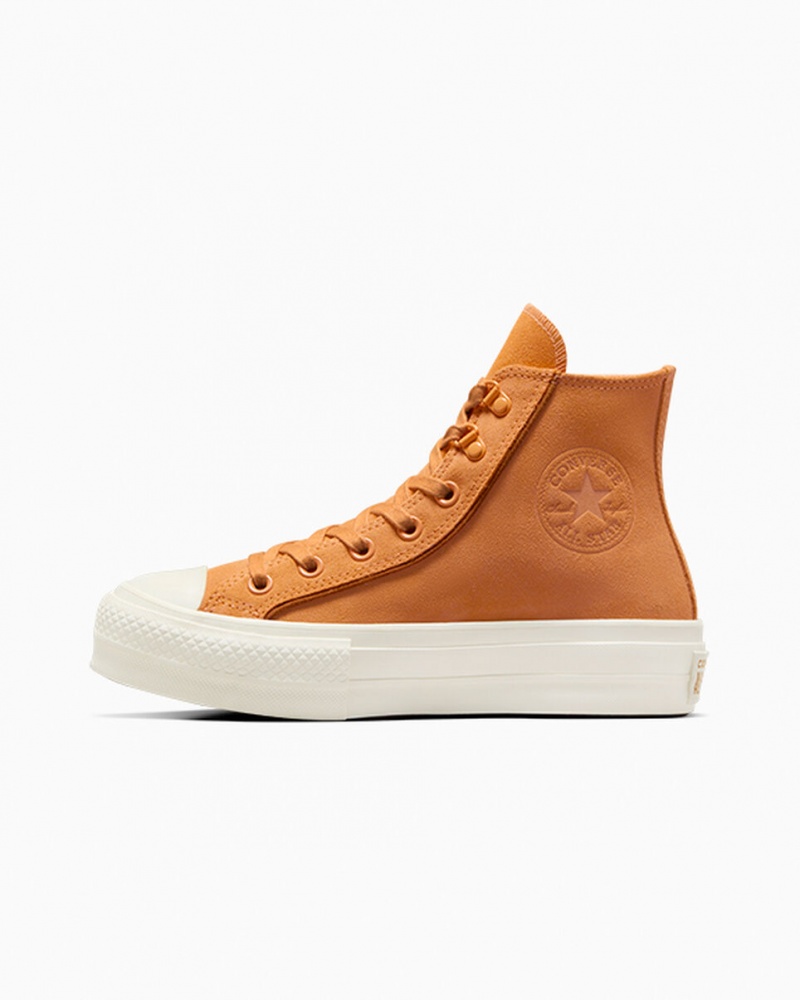 Converse Chuck Taylor All Star Lift Plataforma Camurça Tiger Moth / Tawny Owl / Egret | 5324-TQDRC