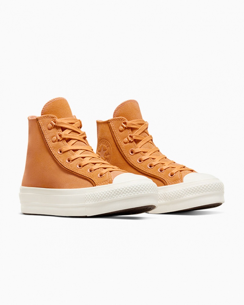 Converse Chuck Taylor All Star Lift Plataforma Camurça Tiger Moth / Tawny Owl / Egret | 5324-TQDRC