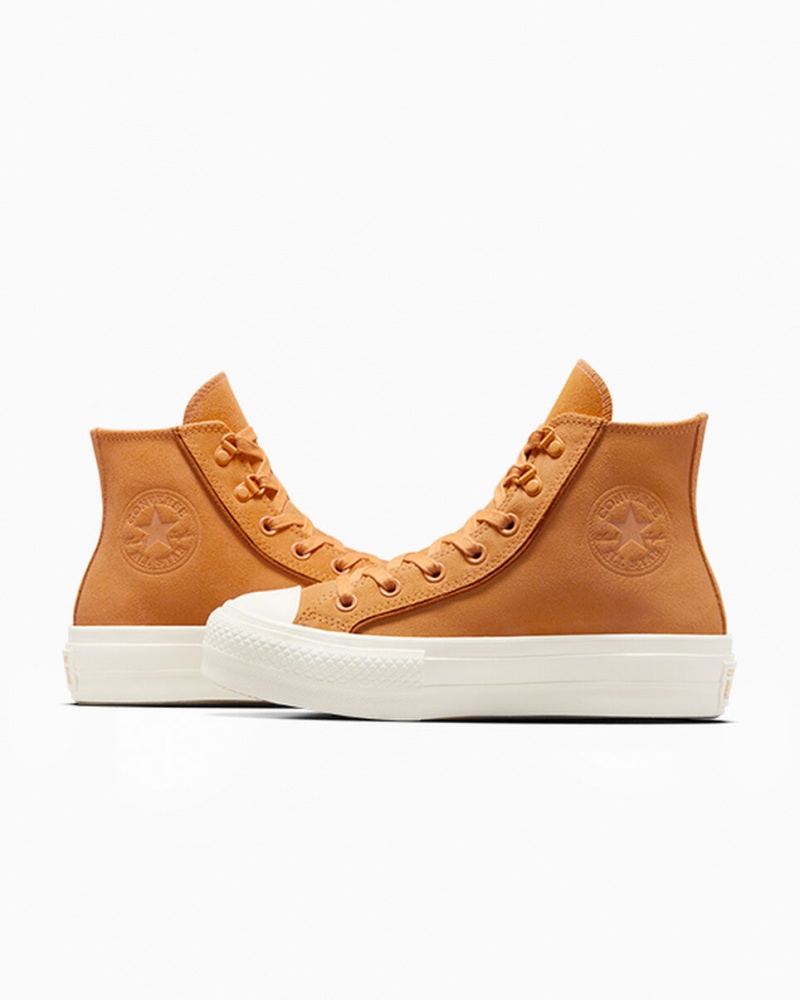 Converse Chuck Taylor All Star Lift Plataforma Camurça Tiger Moth / Tawny Owl / Egret | 5324-TQDRC