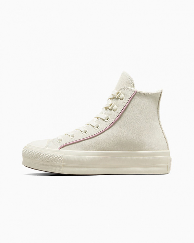 Converse Chuck Taylor All Star Lift Plataforma Camurça Egret / Phantom Violet / Egret | 7328-HDZIU