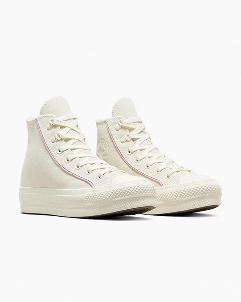 Converse Chuck Taylor All Star Lift Plataforma Camurça Egret / Phantom Violet / Egret | 7328-HDZIU