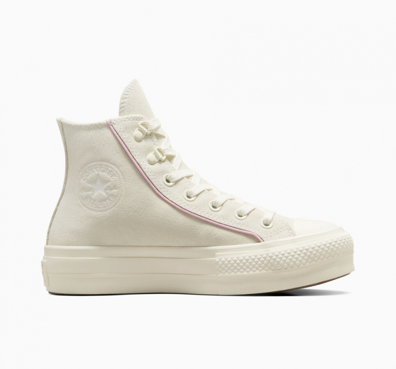 Converse Chuck Taylor All Star Lift Plataforma Camurça Egret / Phantom Violet / Egret | 7328-HDZIU