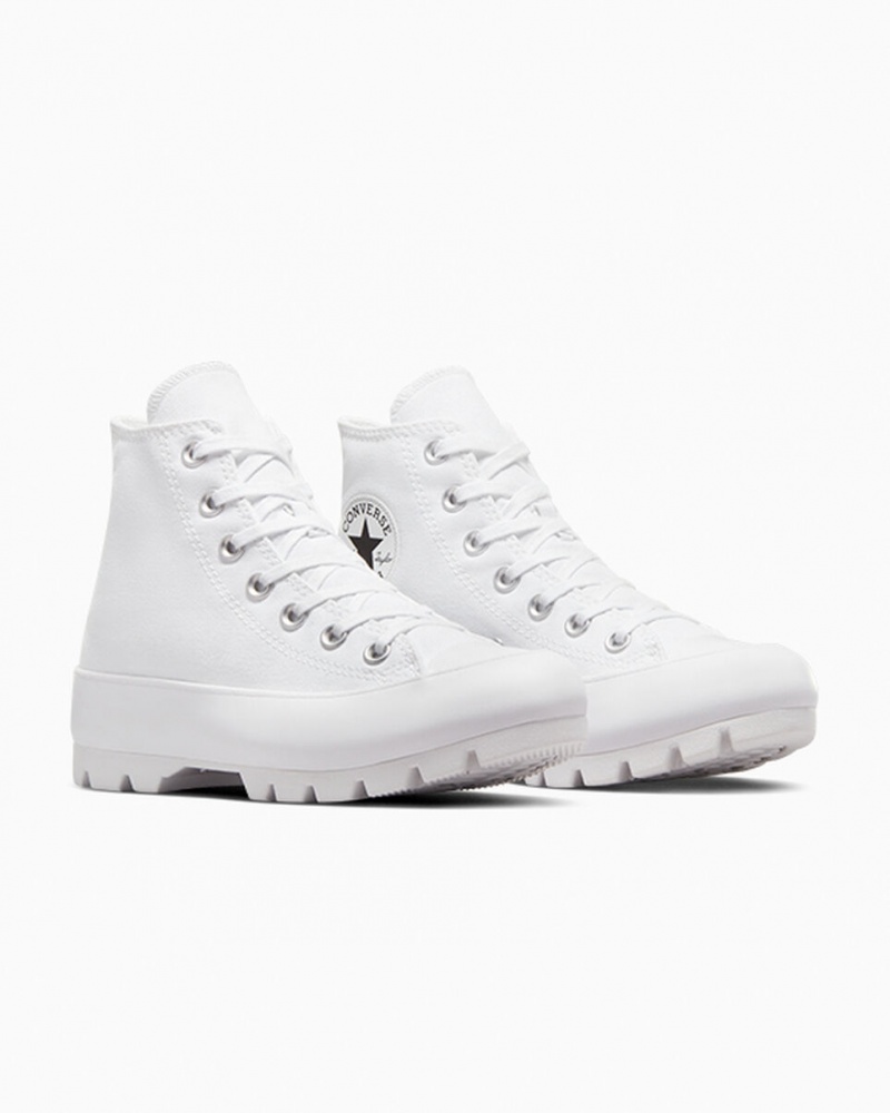 Converse Chuck Taylor All Star Lugged Branco Pretas Branco | 6980-FXSBJ