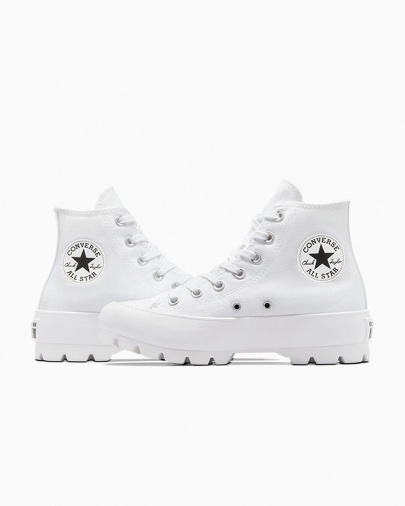 Converse Chuck Taylor All Star Lugged Branco Pretas Branco | 6980-FXSBJ