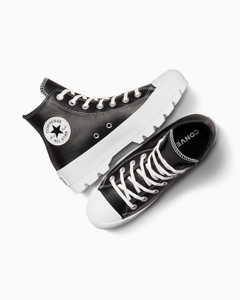 Converse Chuck Taylor All Star Lugged Couro Pretas Branco Branco | 5873-NQKMV