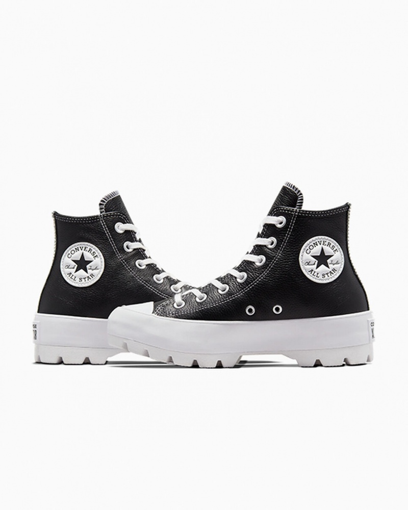 Converse Chuck Taylor All Star Lugged Couro Pretas Branco Branco | 5873-NQKMV