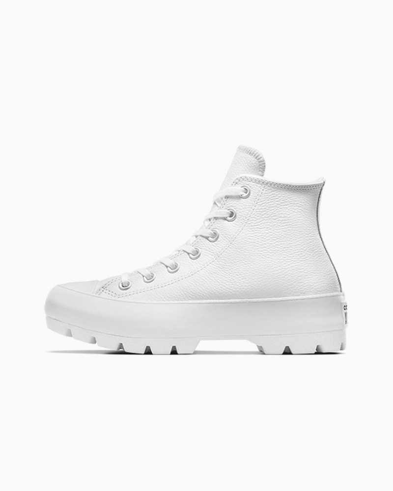 Converse Chuck Taylor All Star Lugged Couro Branco Pretas Branco | 2976-YCXNW