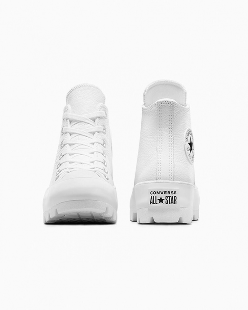 Converse Chuck Taylor All Star Lugged Couro Branco Pretas Branco | 2976-YCXNW