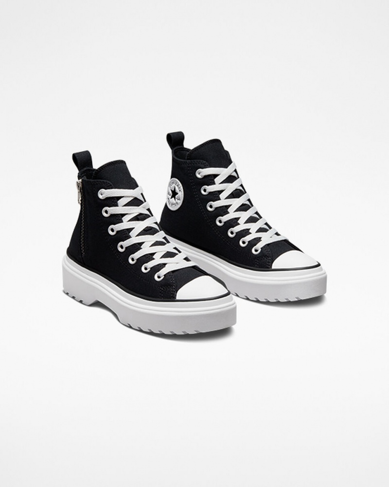 Converse Chuck Taylor All Star Lugged Lift Plataforma Lona Pretas Pretas Branco | 7205-MOCSR