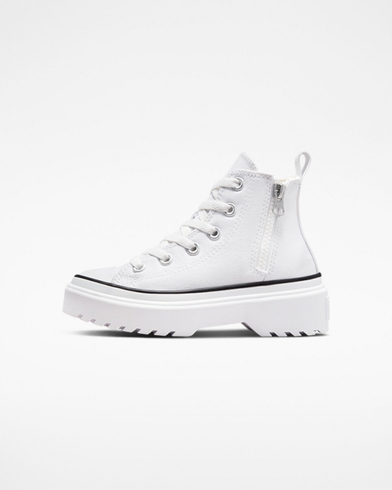 Converse Chuck Taylor All Star Lugged Lift Plataforma Lona Branco Branco Pretas | 5291-WMDAZ