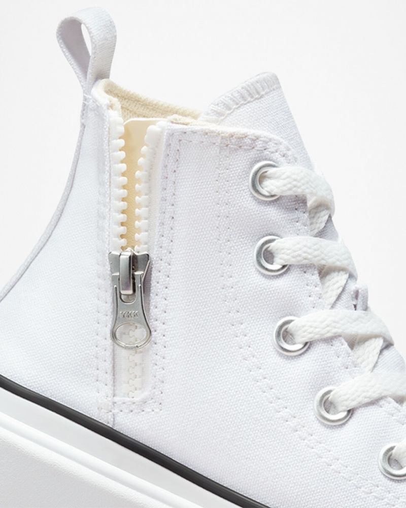 Converse Chuck Taylor All Star Lugged Lift Plataforma Lona Branco Branco Pretas | 5291-WMDAZ