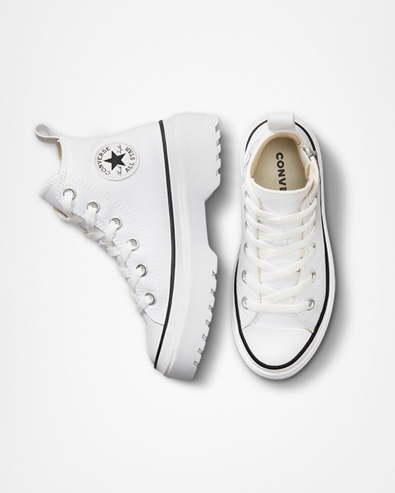 Converse Chuck Taylor All Star Lugged Lift Plataforma Lona Branco Branco Pretas | 5291-WMDAZ