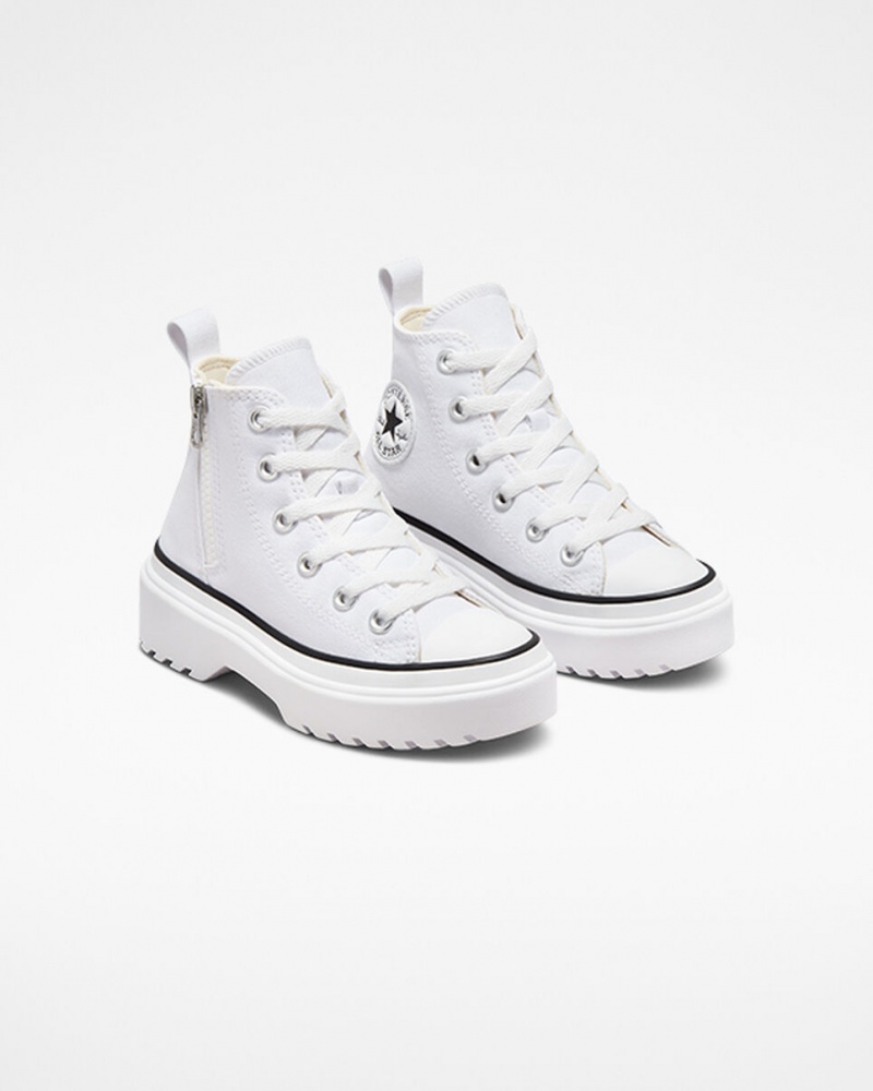 Converse Chuck Taylor All Star Lugged Lift Plataforma Lona Branco Branco Pretas | 5291-WMDAZ