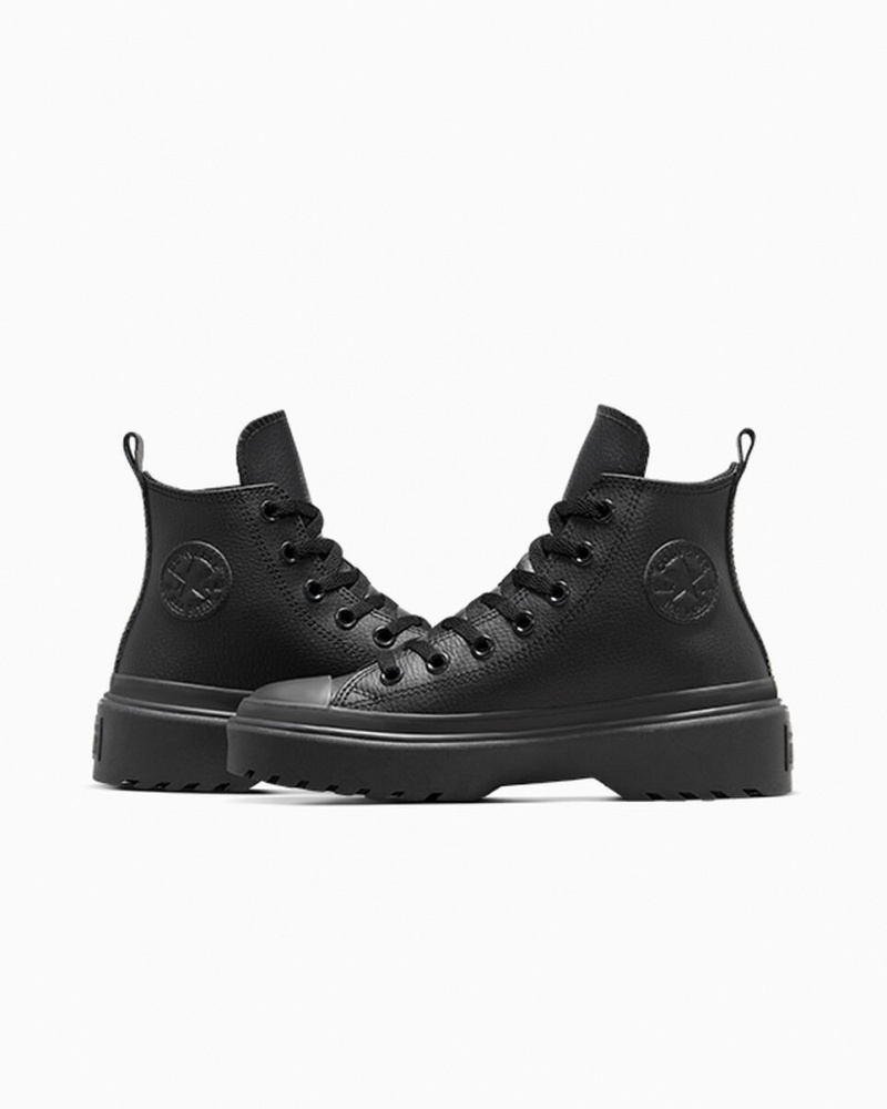 Converse Chuck Taylor All Star Lugged Lift Plataforma Couro Pretas Pretas Pretas | 6193-UDREM