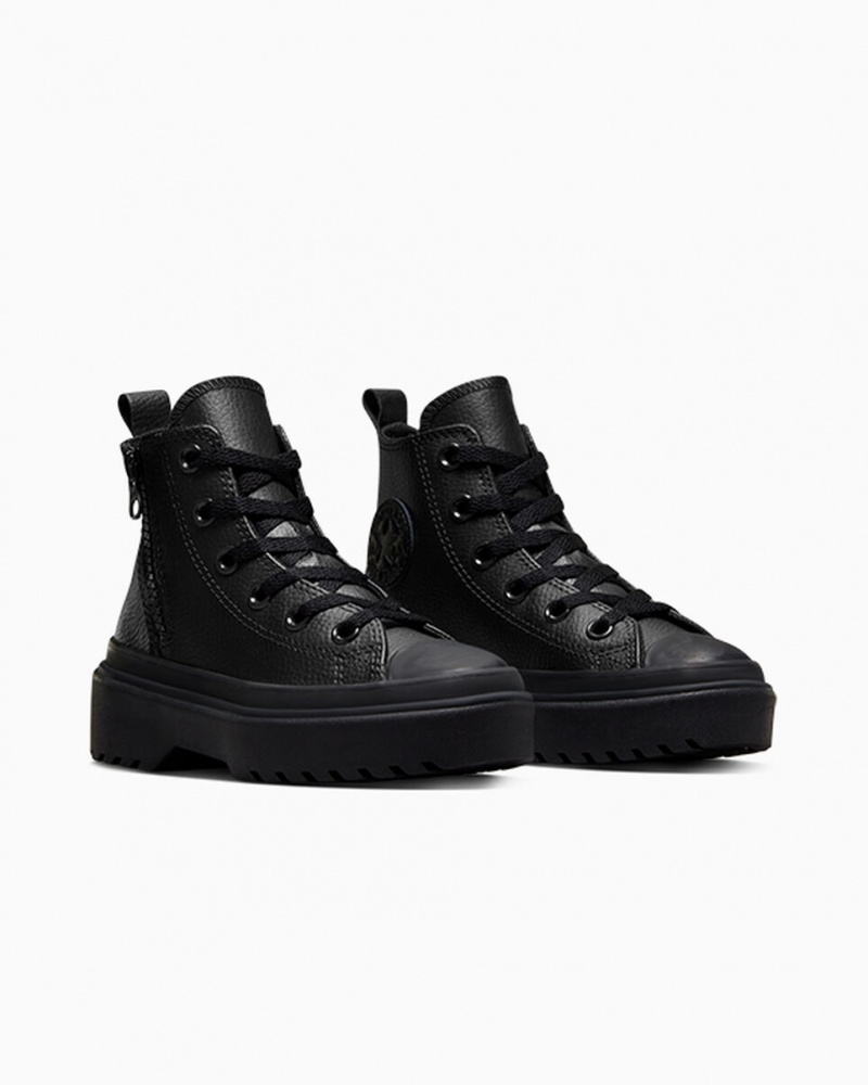 Converse Chuck Taylor All Star Lugged Lift Plataforma Couro Pretas Pretas Pretas | 7403-PWIVO