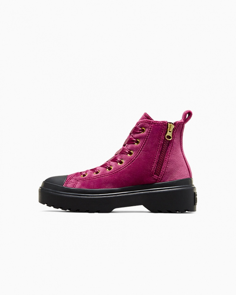 Converse Chuck Taylor All Star Lugged Lift Plataforma Velvet Pretas Pretas | 5431-YSFRQ