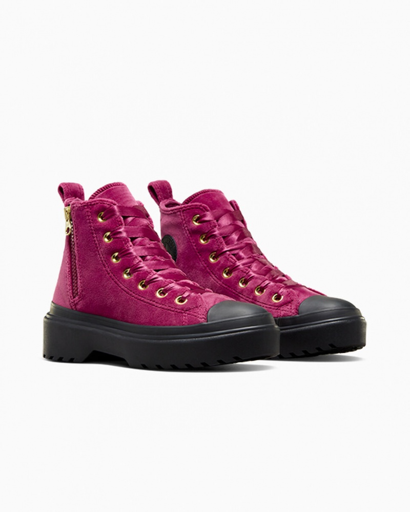 Converse Chuck Taylor All Star Lugged Lift Plataforma Velvet Pretas Pretas | 5431-YSFRQ