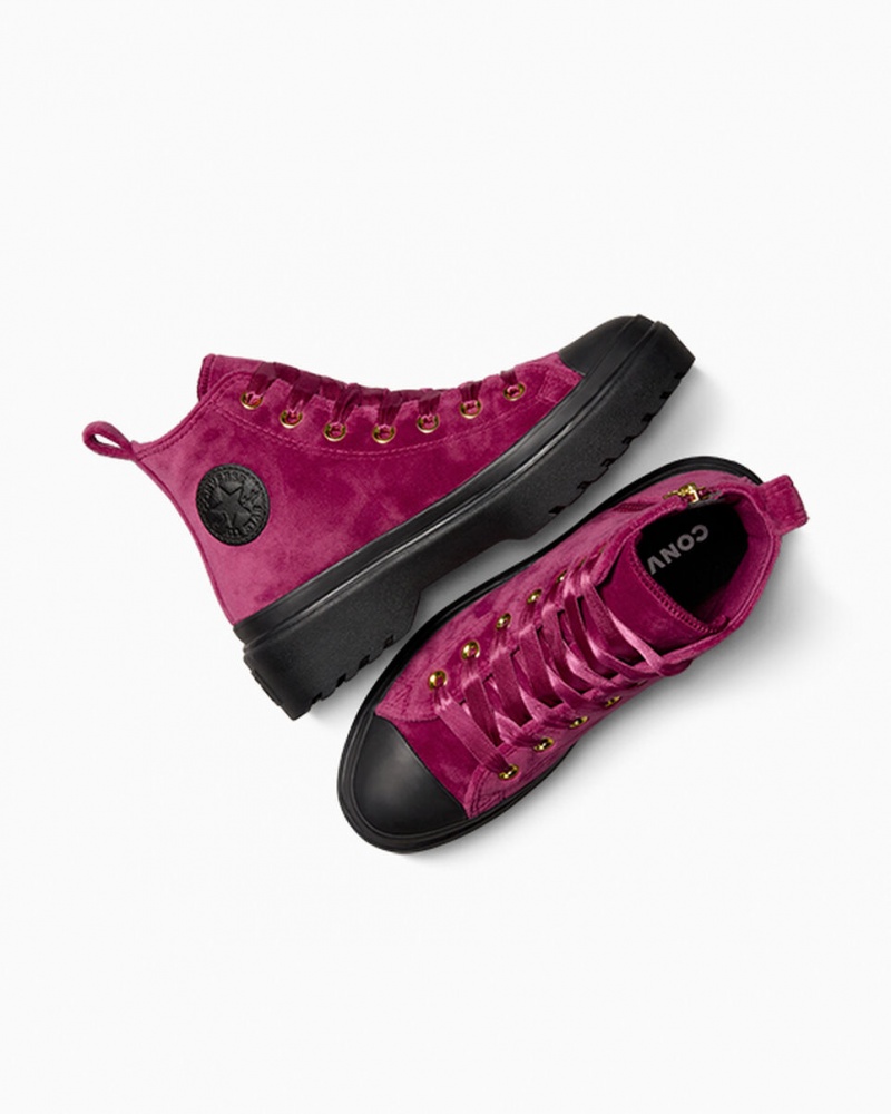 Converse Chuck Taylor All Star Lugged Lift Plataforma Velvet Pretas Pretas | 5431-YSFRQ