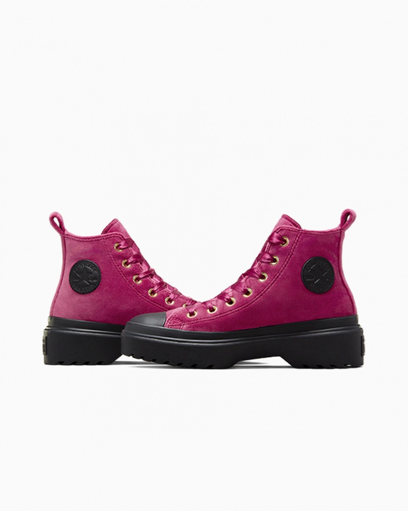 Converse Chuck Taylor All Star Lugged Lift Plataforma Velvet Pretas Pretas | 5431-YSFRQ