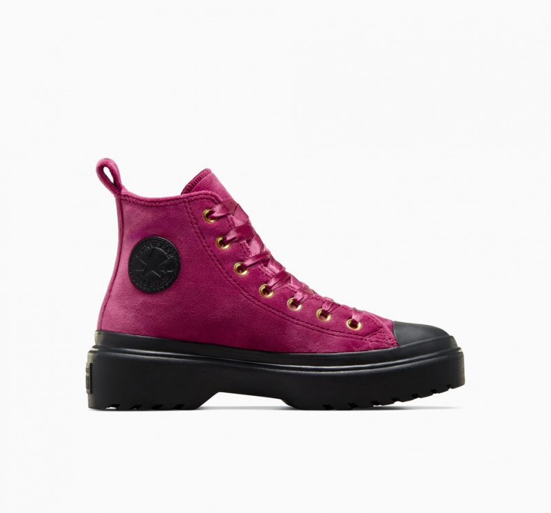 Converse Chuck Taylor All Star Lugged Lift Plataforma Velvet Pretas Pretas | 5431-YSFRQ