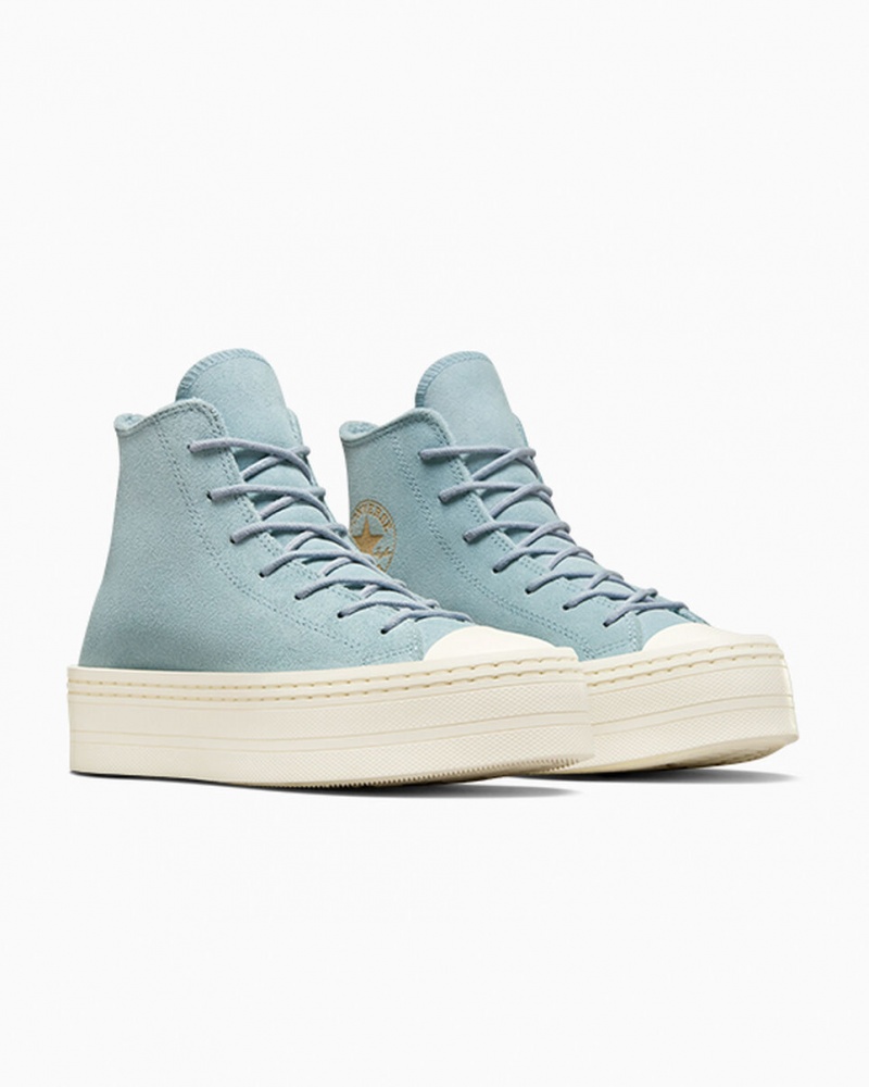 Converse Chuck Taylor All Star Modern Lift Plataforma Camurça Azuis | 2680-TUZNH