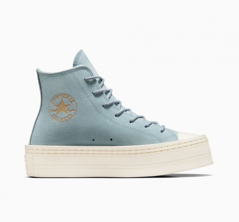 Converse Chuck Taylor All Star Modern Lift Plataforma Camurça Azuis | 2680-TUZNH