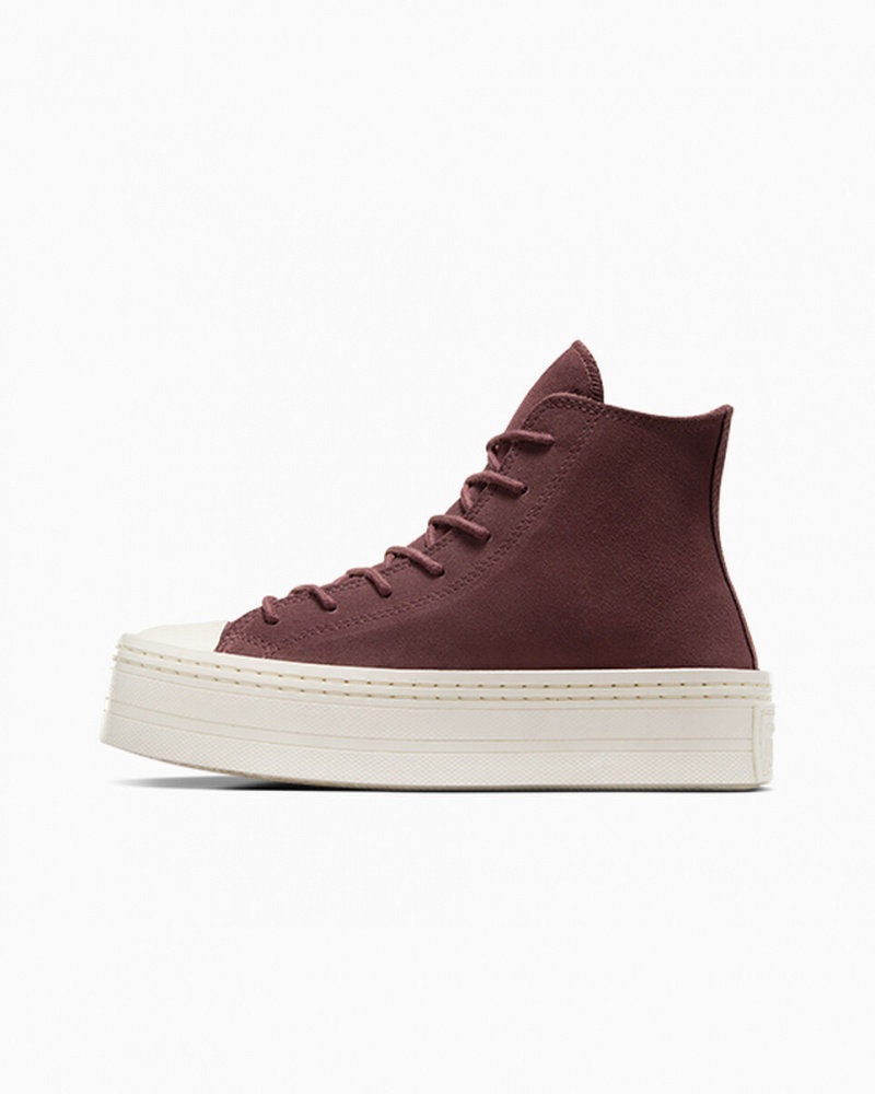 Converse Chuck Taylor All Star Modern Lift Plataforma Camurça Marrom | 2491-GFQMX