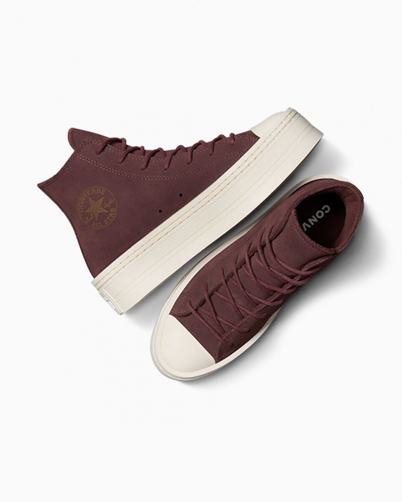 Converse Chuck Taylor All Star Modern Lift Plataforma Camurça Marrom | 2491-GFQMX